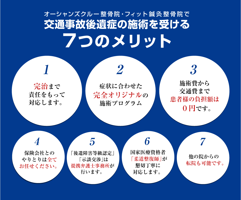 交通事故後遺症の施術を受ける7つのメリット